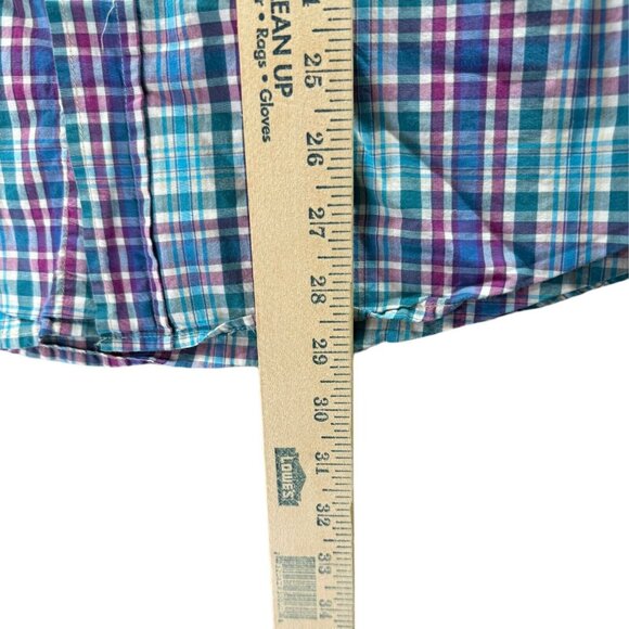 Jachs MFG. Shirt Adult XL Blue Purple White Plaid Flannel Heritage Button Down - Picture 5 of 9